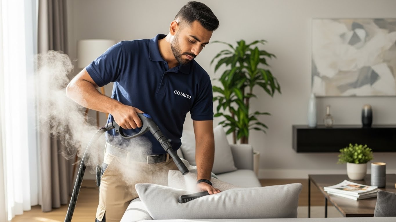 غسيل الكنب بالبخار الطريقة الأسرع والأكثر فعالية لإزالة البقع وتعقيم الأقمشة بعمق