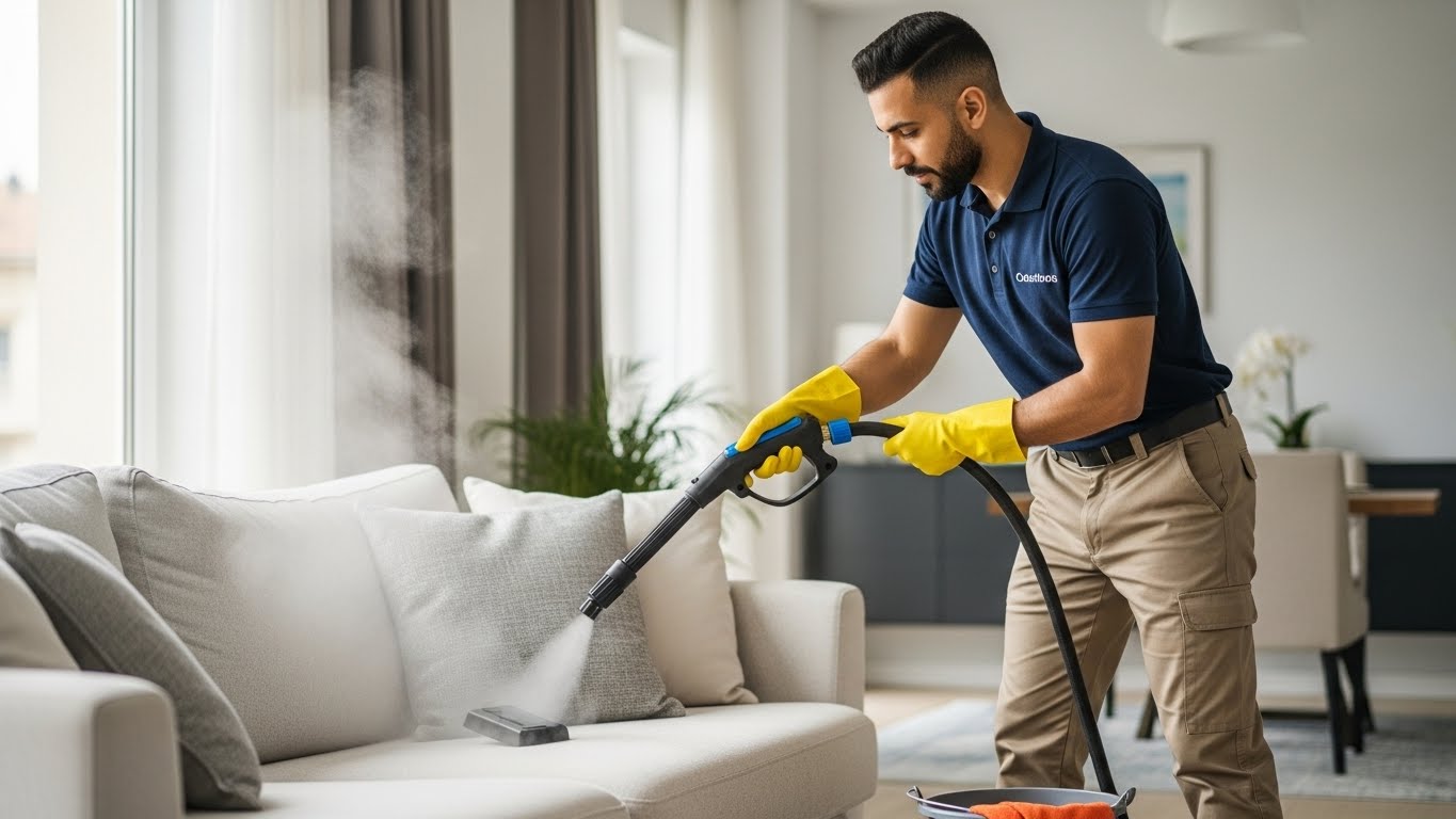 تنظيف الكنب بالبخار الطريقة الأقوى لإزالة البقع وتعقيم المفروشات بعمق